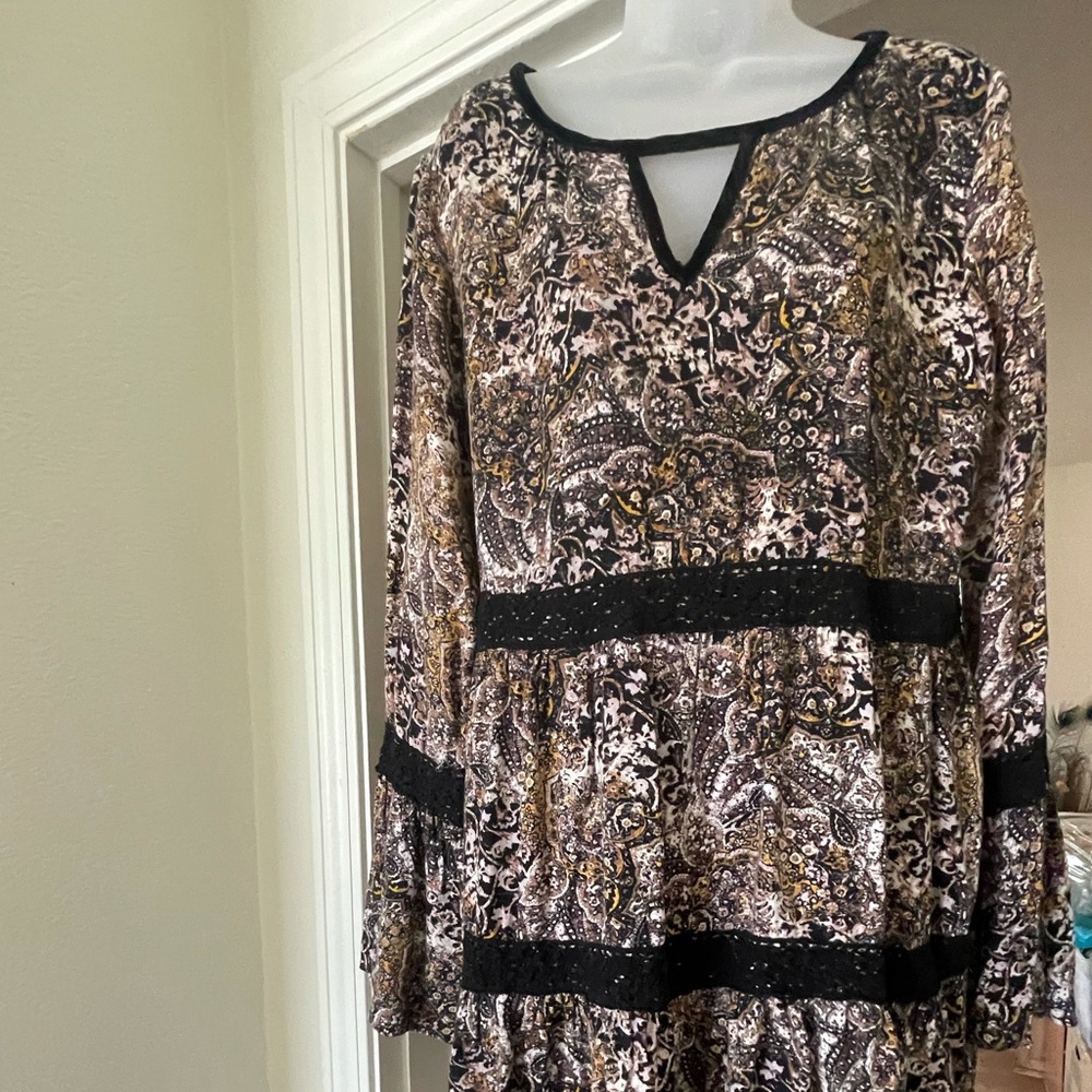 Boho long sleeve tunic top/dress used